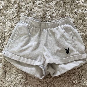 PLAYBOY Women's Light Gray Athletic Shorts